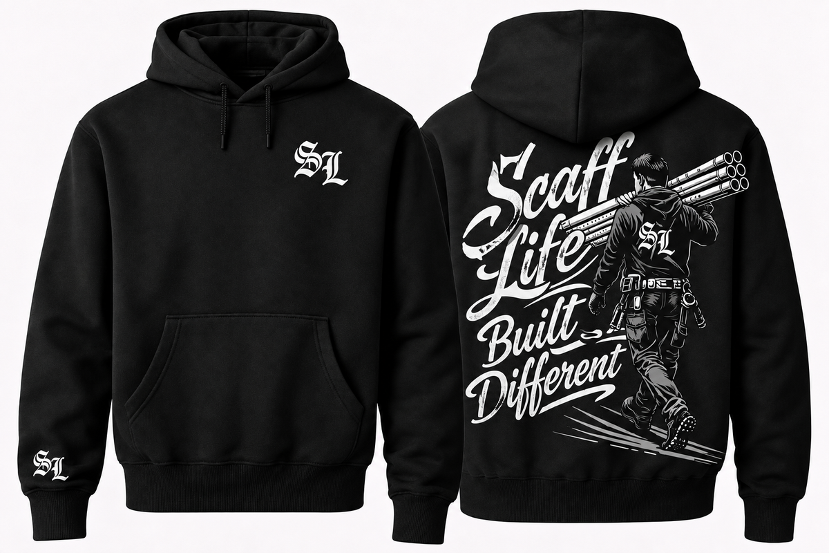 SL Built Different Old English Design With Sleeve Marking